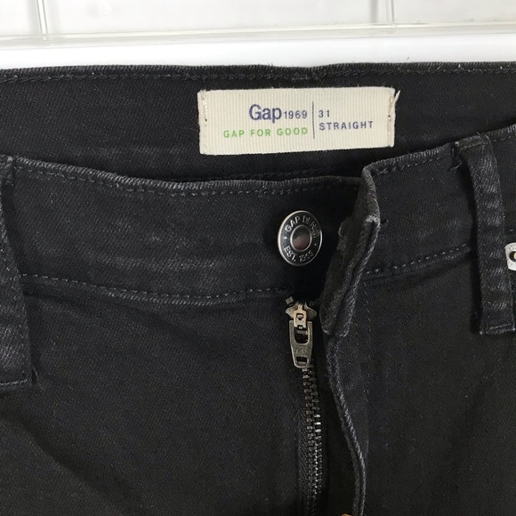 GAP black straight leg jeans / pants 361 - Picture 6 of 8